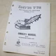 CASE DAVIS T-78-A TRENCHER Parts Manual Owner Operator maintenance crawler book