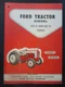 VTG Ford Tractors Series 601D and 801D Owners Manual