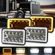4pcs 4x6"inch LED Headlights High/Low Beam For Peterbilt Kenworth T800 W900
