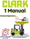 CLARK CLARKLIFT C40B FORKLIFT OPERATOR OWNER MANUAL PDF ON USB