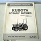 Kubota RCB60-IA(E) Mower Operator Maint Parts Manual