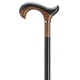 Ergonomic Hand Carved Styrated Derby Walking Cane - Walnut - EH16