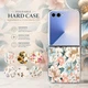 Retro Pastel Floral Design Clear Hard TPU Case Cover For Samsung Z Flip7 6 5 4