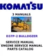 KOMATSU D37P-2 BULLDOZER MANUAL SERVICE ENGINE SHOP PARTS CATALOG PDF/USB
