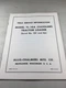 Allis Chalmers TL-14A Gasoline Tractor Loader Field Service Information Manual