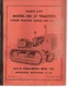 Allis Chalmers HD 21 Crawler Tractor Parts Manual