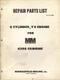 Minneapolis-Moline 8 Cyl.V8 Engine for M-M 4296 Combine Repair Parts List Manual