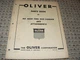 Oliver Tractor 4000 Tool Bar Carrier and Attachments dealer's parts book