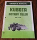 Kubota FS1000 Rotary Tiller Operators & Parts Manual Used on L175  L225 Tractors