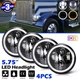 5.75 5 3/4 Projector LED Headlights HALO for Kenworth W-900A W900A Peterbilt 359