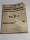 INTERNATIONAL HARVESTER MCCORMICK PARTS LIST CATALOG MANUAL HT-23 52-R THRESHER
