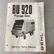 Unsealed Gehl BU 940 Forage Box Parts Manual Form 901938 @B6