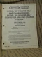 Butler Model 120 & 300 belt  Feeder 320300-2 F2725A Parts Manual Used BX162a