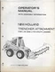 SPERRY NEW HOLLAND TRENCHER ATTACHMENT FOR L-35 L-775 LOADER Operator's Manual