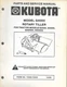 KUBOTA PARTS AND SERVICE MANUAL FOR MODEL G4000 ROTARY TILLER FOR TRACTOR MODELS