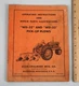Vintage Allis Chalmers WD 52 53 Pick Up Plows Operating Instructions Manual 