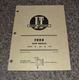 Vintage I&T Shop Manual FO-36 Ford Tractors Models 1000, 1600