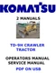 KOMATSU TD-9H CRAWLER TRACTOR OWNERS SERVICE REPAIR OPERATORS MANUAL PDF ON USB