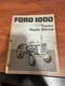 Ford 1000 Tractor Repair Service Manual