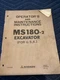 MITSUBISHI MS180-2 HYDRAULIC EXCAVATOR OPERATORS MAINTENANCE MANUAL