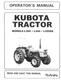 Kubota L305 L345 L355SS Operator's Manual: 72 Pages & Coil Bound