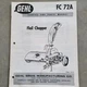 Gehl FC 72A Flail Chopper Service Parts Manual Form No. 1912C