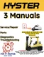 HYSTER FORKLIFT (G187) S50FT SERVICE REPAIR PARTS DIAGNOSTIC MANUAL PDF ON USB