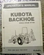 Original Kubota Operator's Manual Front Loader BT 650B- BT750B Factory Paper