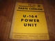 Vintage International Harvester U-164 Power Unit PU-34 Operators Manual