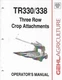 GEHL TR330/338 THREE ROW ATTACHMENTS OPERATORS MANUAL