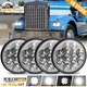 4PC For Kenworth W900A Peterbilt 359 5.75" Chrome LED Headlights Hi/Lo Beam DOT