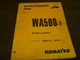 Komatsu WA500-1 Wheel Loader Owner Operator Maintenance Manual A61001 xo