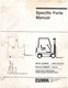 Clark Lift Trucks Specific Parts Manual for TM247 (1-246-23) {D1463}