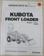Kubota LA344/LA344S front loader operator's manual, part# 7J626-69119