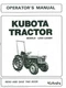 Kubota L245 L245DT Tractor Operators Manual