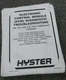 Hyster S80XM S100XM S120XM Forklift ECM Diagnostic Troubleshooting Manual