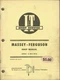 I&T MASSEY-FERGUSON Model MF25 MF130 No. MF-25 Tractor Shop Manual