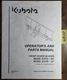 Kubota B2763 60" B2785 72" Front Dozer Blade SN 2505459- Operator & Parts Manual