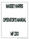 Massey Ferguson MF230 Operators Manual