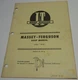 Massey Ferguson MF-36 I&T Service & Repair Manual Covers Models MF285