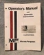 Massey Ferguson MF 41 Rear Mounted Dynabalance Mower Operators Manual