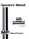 Massey Ferguson MF 300 Combine MF300 Operators Manual