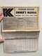 Kohler K91, K141, K161, K181 Owner s Manual Paper Original
