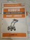 Kubota Bf400g Bf500 Loader Parts Book Manual