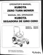 Kubota Zero Turn Mower Operator's Manual ZG222A ZG227A English Spanish