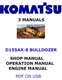 KOMATSU D155AX-8 BULLDOZER SHOP OPERATORS REPAIR ENGINE MANUAL PDF ON USB