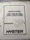 HYSTER SERVICE MANUAL BRAKE SYSTEM J30XMT2 J35XMT2 J40XMT2 1999 FORK LIFT TRUCK