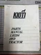 Kioti LB2204 4WD Tractors Parts Manual