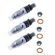 3x Fuel Injector 16082-53000 For Kubota KX91-3 KX91-3S U35 U35-S2 L2500F L3200DT