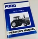 Ford Tw25 Tw35 Tractor Operators Owners Manual Maintenance Adjustments More